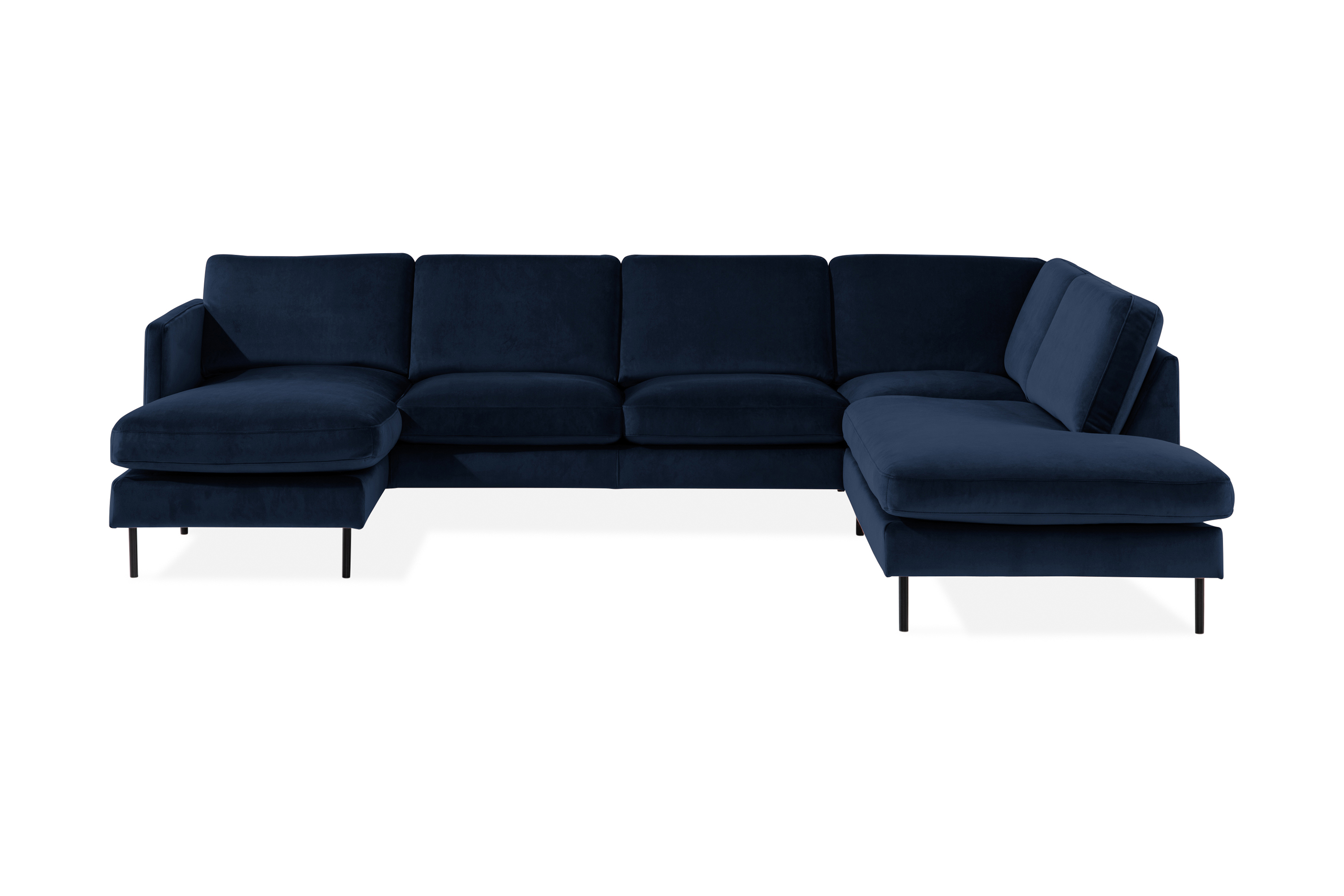 Teodin U-soffa med Divan Sammet Vänster - Blå 6BTD-0008-S5