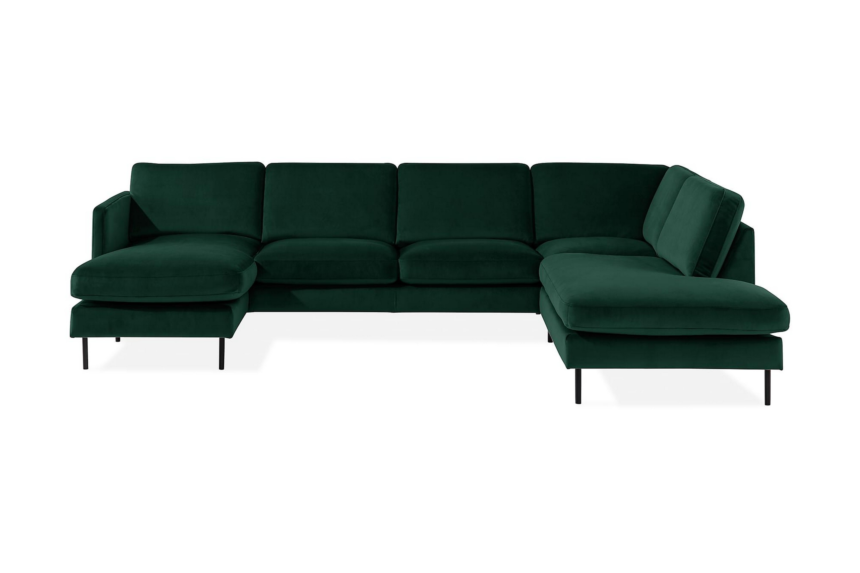 Teodin U-soffa med Divan Sammet Vänster - Grön 6BTD-0008-S7