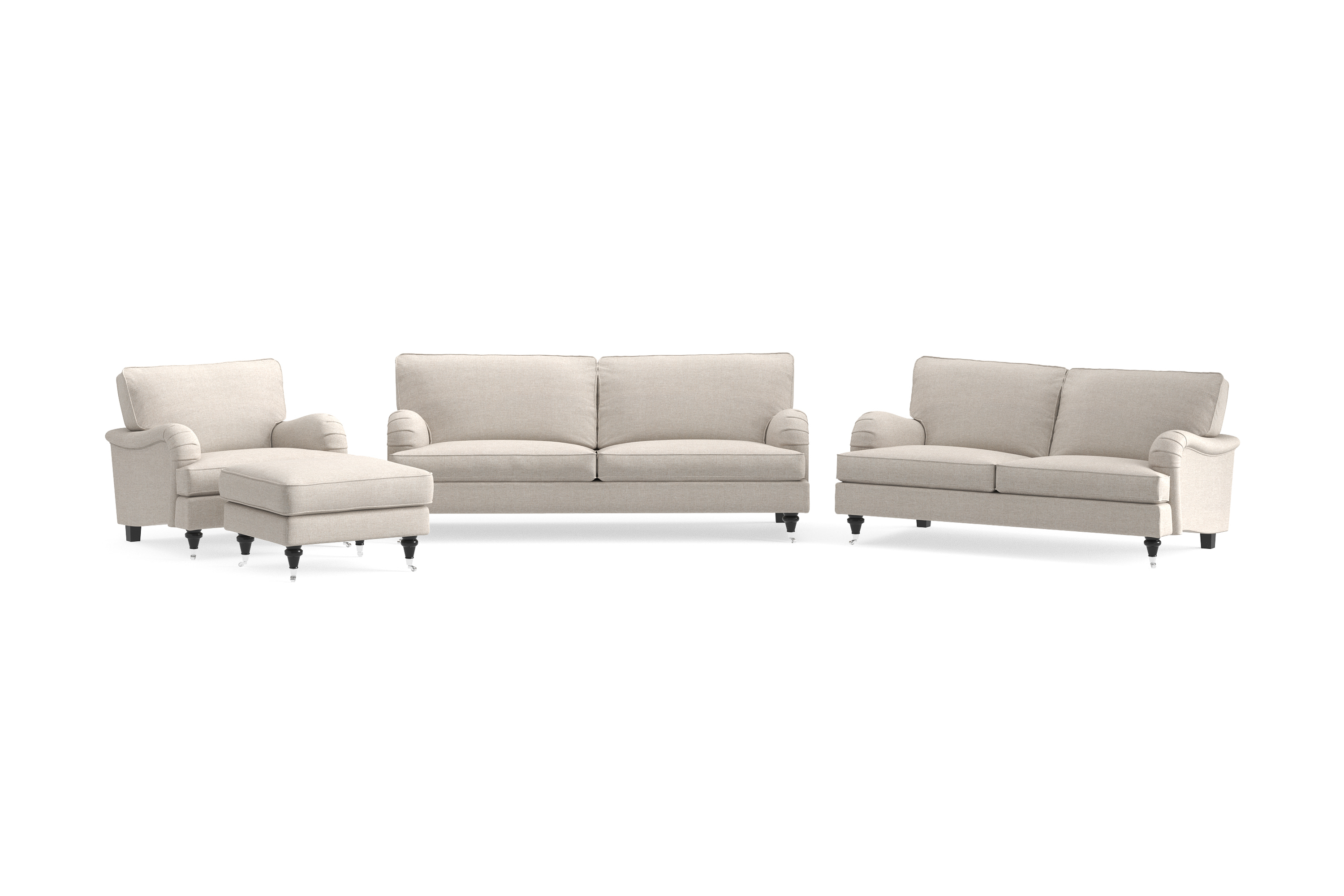 Howard Classic Soffgrupp 3,5-sits+3-sits+Fåtölj+Fotpall - Beige