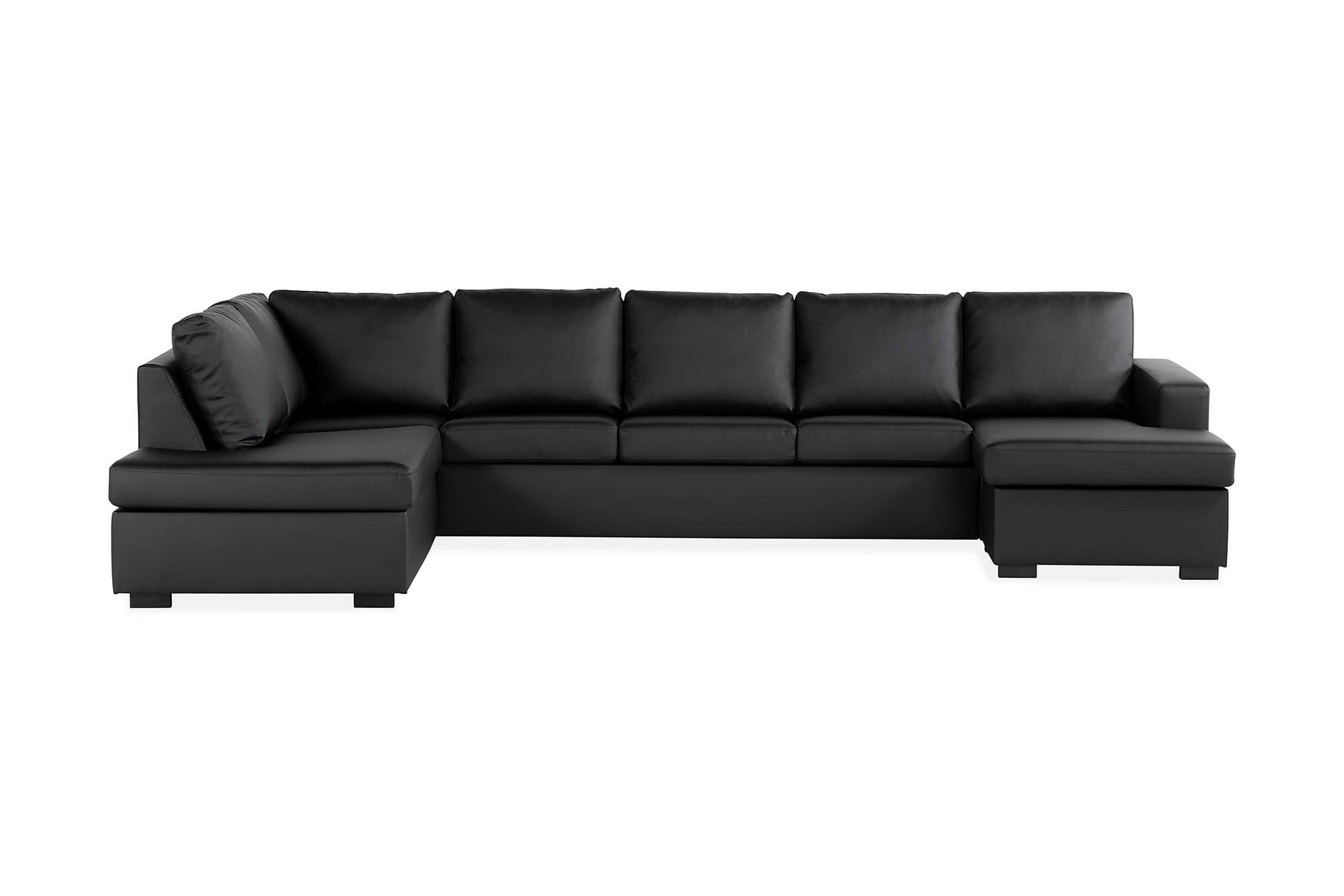 Scandinavian Choice Crazy U-soffa XL Divan Höger - Svart Konstläder