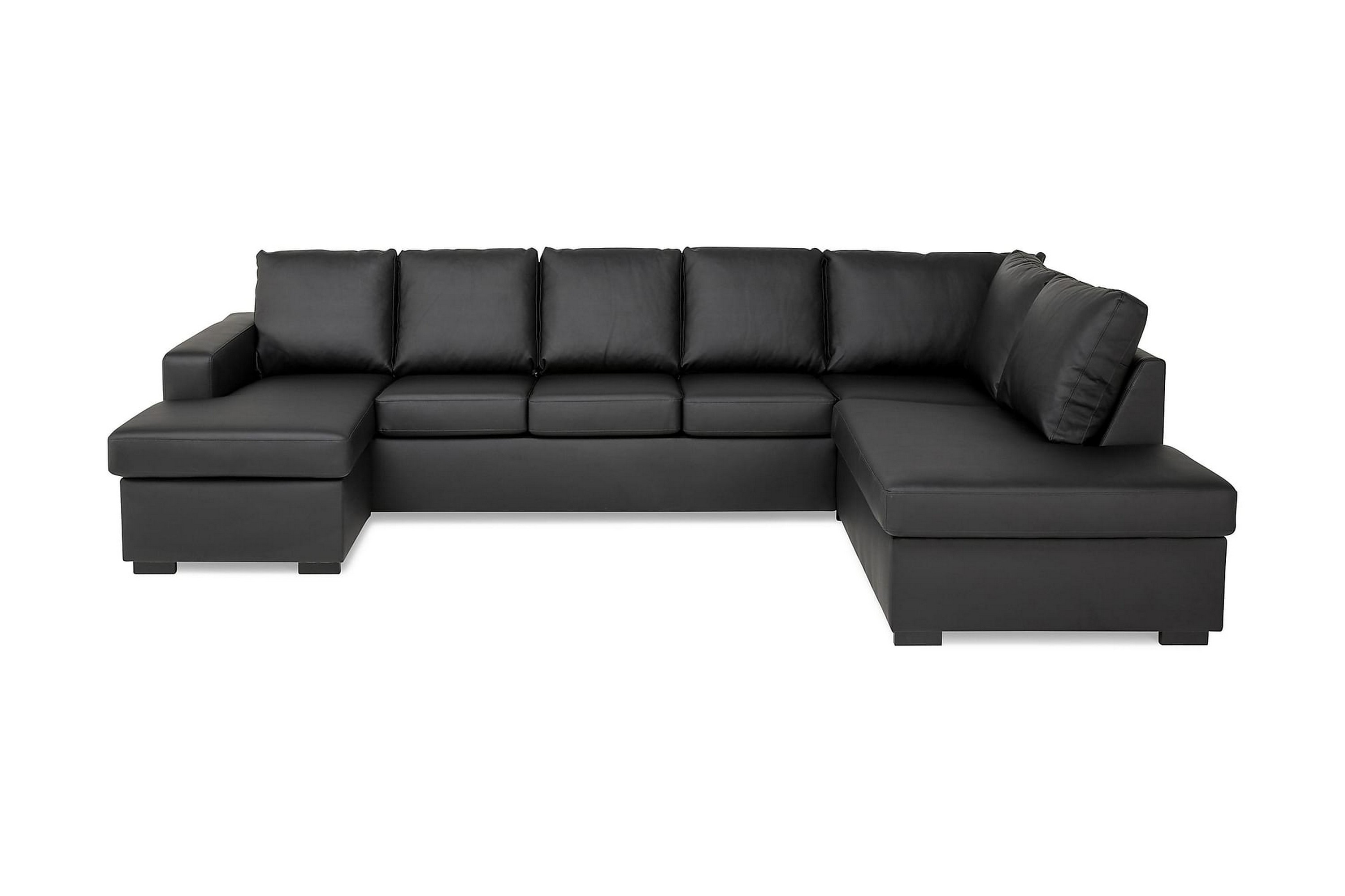 Scandinavian Choice Crazy U-soffa XL Divan Vänster - Svart Konstläder