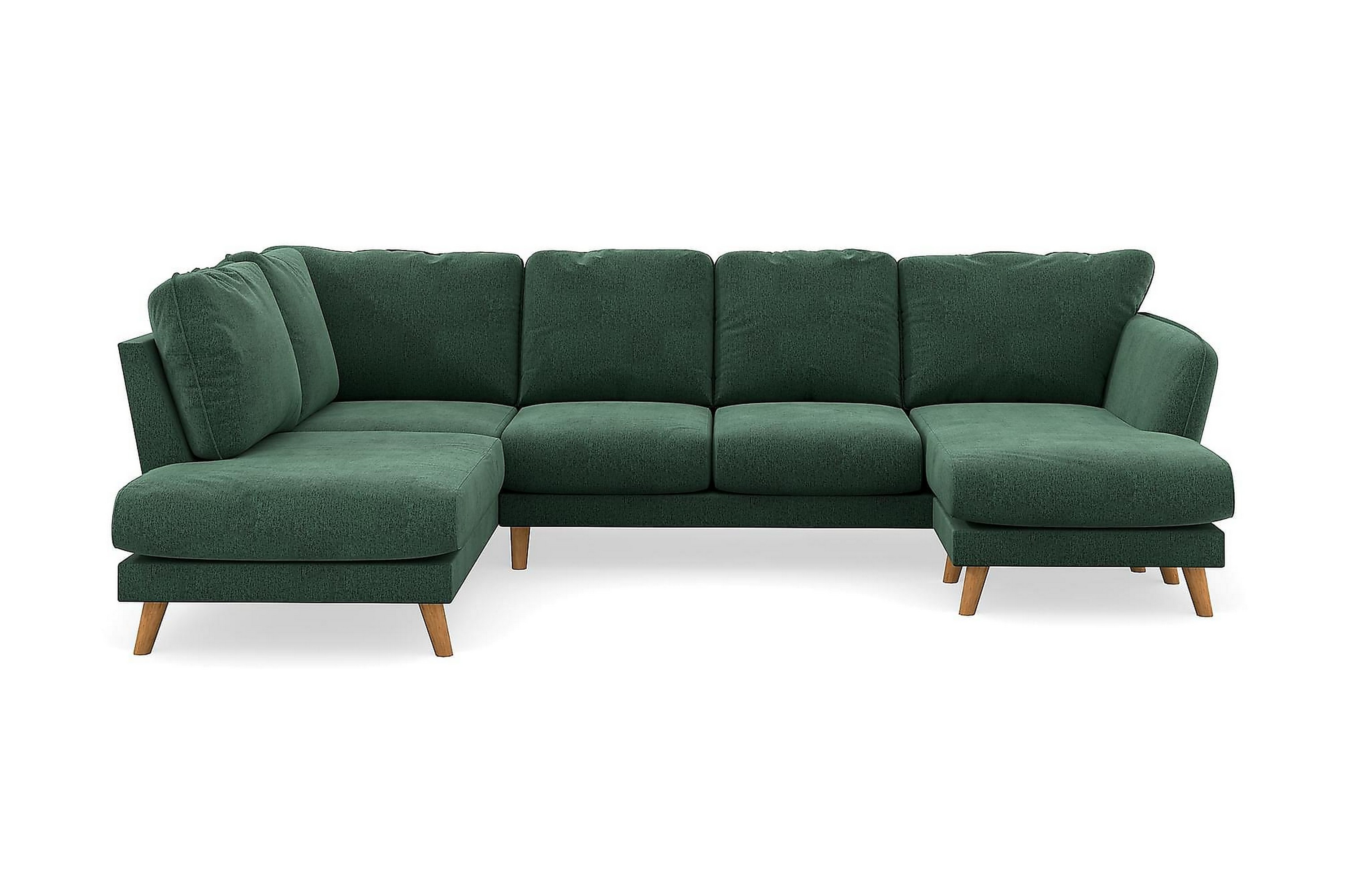 Trend Lyx U-soffa med Divan Höger - Grön Sammet