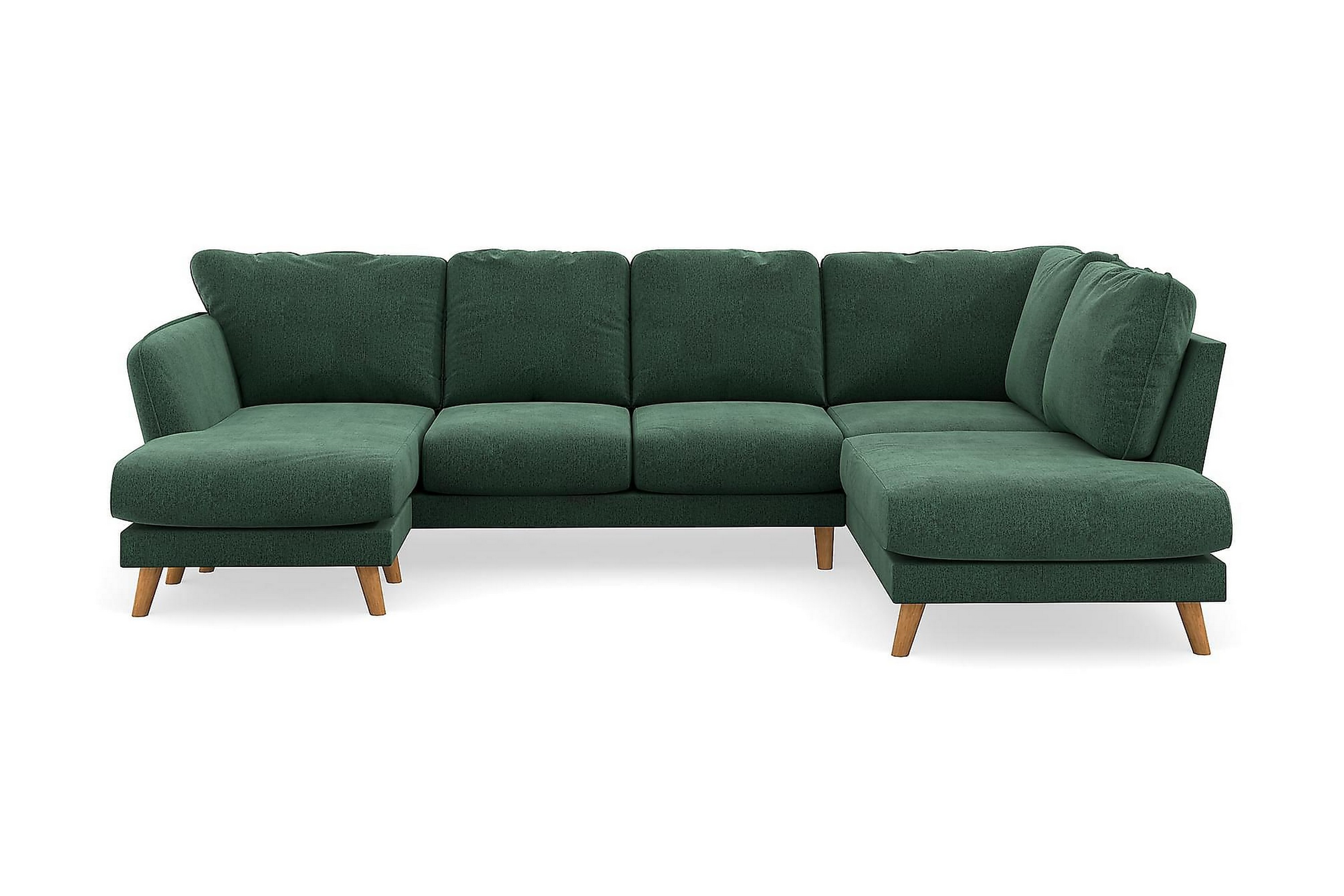 Trend Lyx U-soffa med Divan Vänster - Grön Sammet