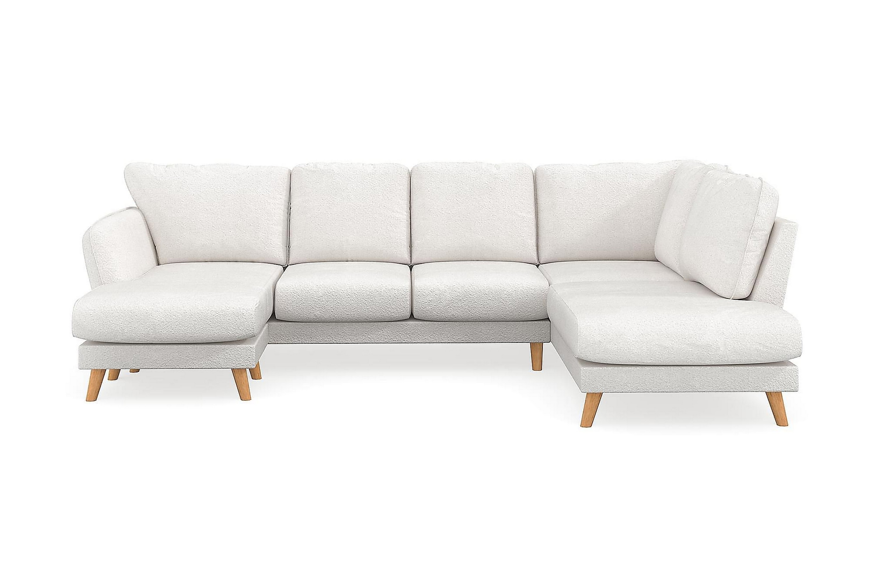 Trend Lyx U-soffa med Divan Vänster - Vit|Bouclé