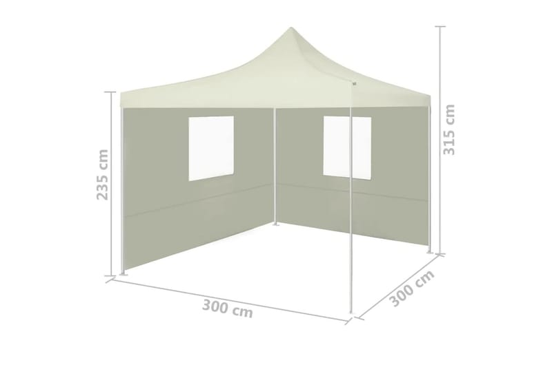 Hopfällbart tält med 2 väggar 3x3 m gräddvit - Kräm - Tält