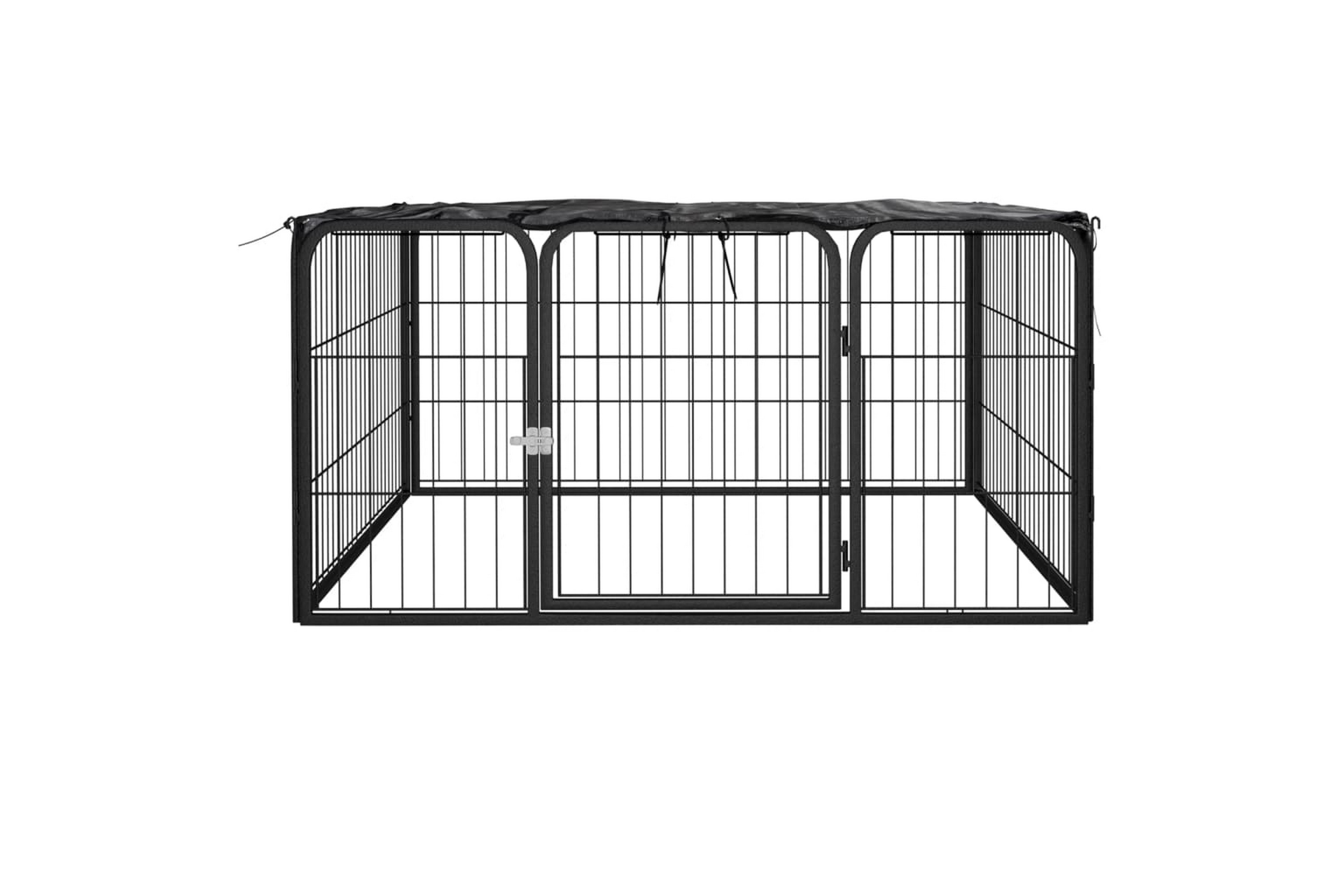 beBasic Hundbur 4 paneler svart 100 x 50 cm pulverlackerat stål - Black & transportbur hund Svart