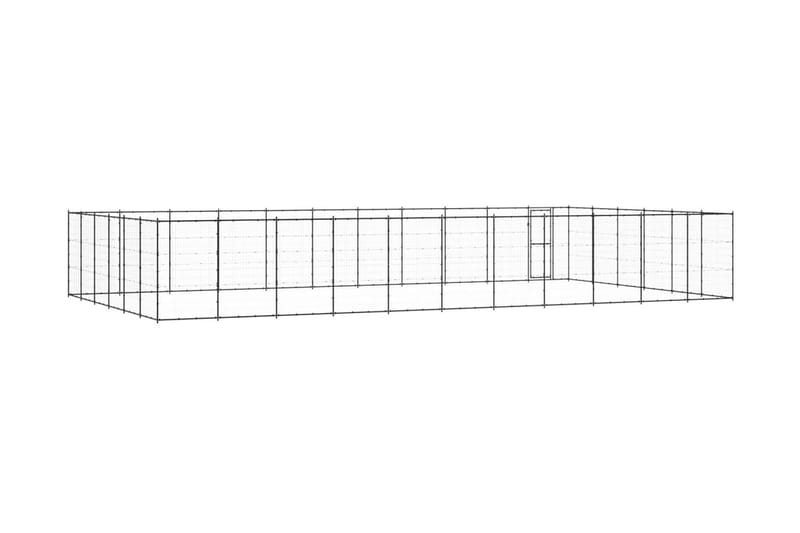 Hundgård för utomhusbruk stål 79,86 m² - Svart - Hundmöbler - Hundgrind & hundstaket - Hundkoja & hundgård