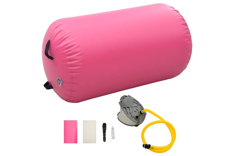 Uppblåsbar gymnastikrulle med pump 100x60 cm PVC rosa - Rosa - Sport & fritid - Hemmagym - Träningsredskap - Gymnastikmatta & Airtrack