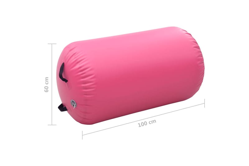 Uppblåsbar gymnastikrulle med pump 100x60 cm PVC rosa - Rosa - Sport & fritid - Hemmagym - Träningsredskap - Gymnastikmatta & Airtrack