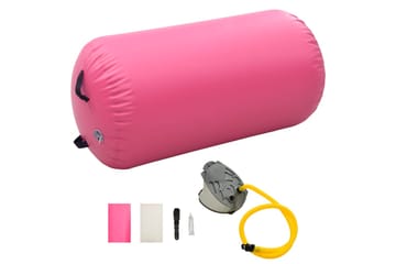 Uppblåsbar gymnastikrulle med pump 120x90 cm PVC rosa