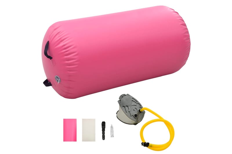 Uppblåsbar gymnastikrulle med pump 120x90 cm PVC rosa - Rosa - Gymgolv & pusselmatta