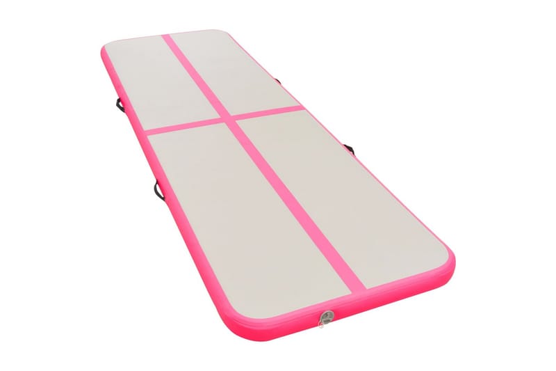 Uppblåsbar gymnastikmatta med pump 500x100x10 cm PVC rosa - Rosa - Sport & fritid - Hemmagym - Träningsredskap - Gymnastikmatta & Airtrack