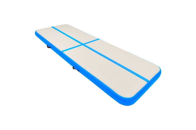 Uppblåsbar gymnastikmatta med pump 300x100x15 cm PVC blå - Blå - Gymnastikmatta & Airtrack