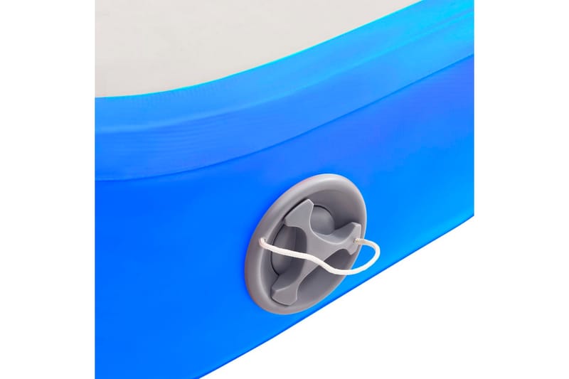 Uppblåsbar gymnastikmatta med pump 600x100x15 cm PVC blå - Blå - Gymnastikmatta & Airtrack