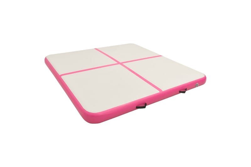 Uppblåsbar gymnastikmatta med pump 200x200x15 cm PVC rosa - Rosa - Sport & fritid - Hemmagym - Träningsredskap - Gymnastikmatta & Airtrack