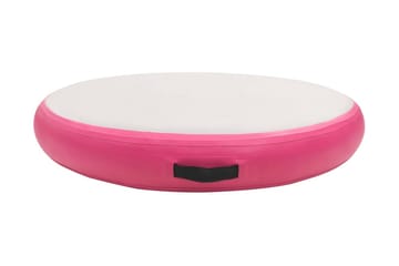 Uppblåsbar gymnastikmatta med pump 100x100x15 cm PVC rosa