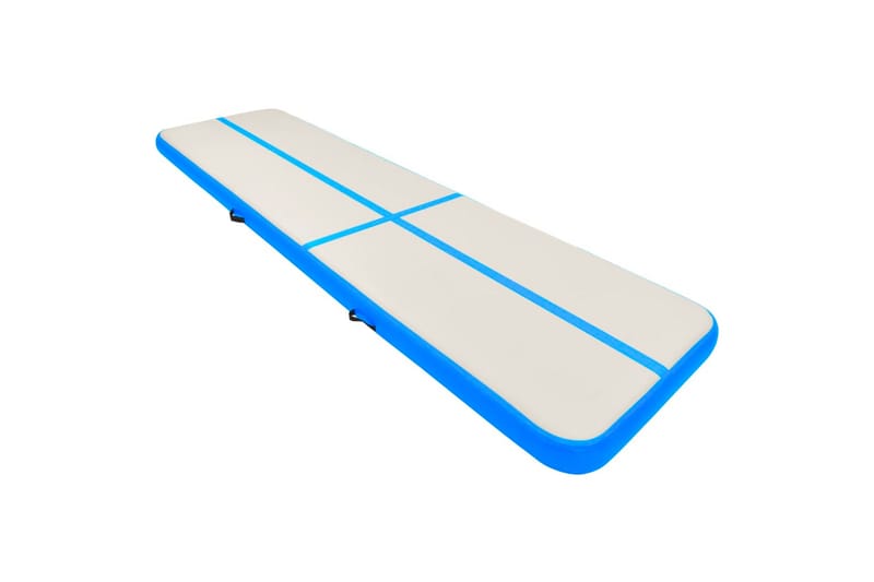 Uppblåsbar gymnastikmatta med pump 700x100x20 cm PVC blå - Blå - Sport & fritid - Hemmagym - Träningsredskap - Gymnastikmatta & Airtrack