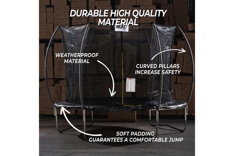 React Aero Studsmatta med Skyddsnät 3,05 m - Svart - Sport & fritid - Lek & sport - Lekredskap & utelek - Studsmatta