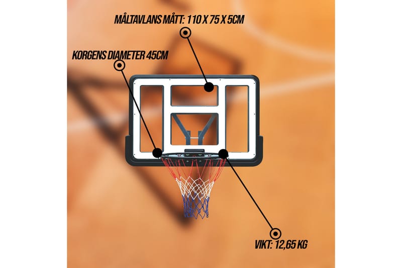 Prosport Basketkorg och Bakplatta - Svart/Blå - Utomhusspel