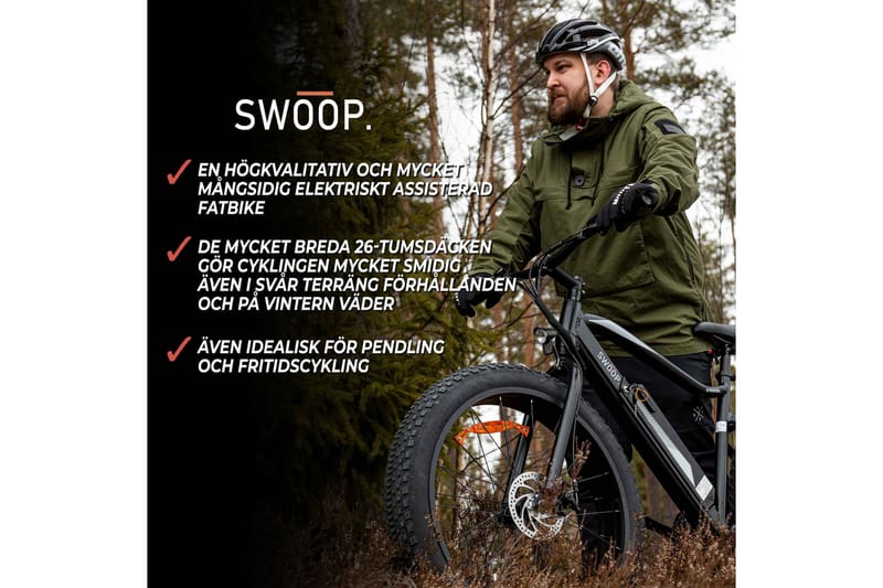 Swoop Fatbike Striker Elcykel, 26 - Svart - Sport & fritid - Lek & sport - Lekredskap & utelek