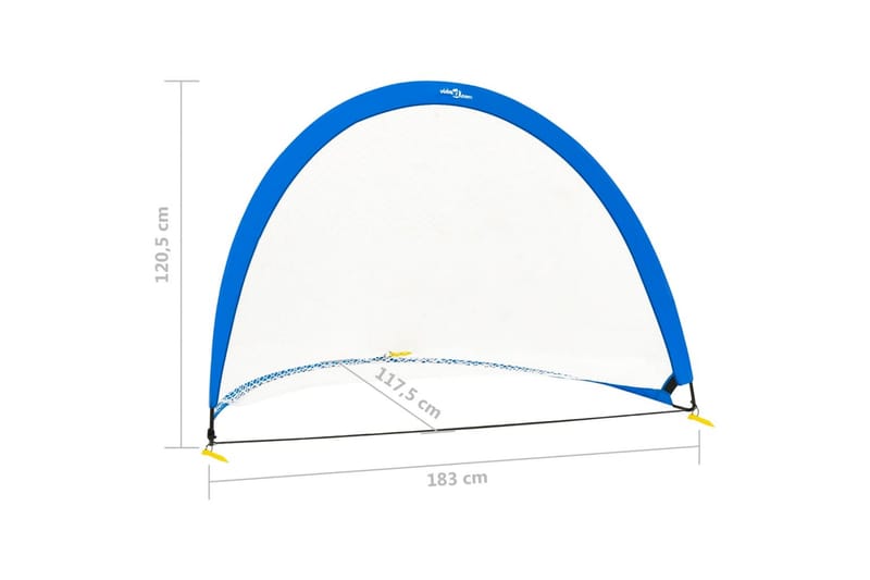 Fotbollsmål för barn 2 st förvaringsväska 183x117,5x120,5 cm - Blå - Utomhusspel