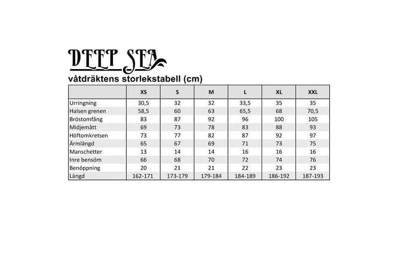 Deep Sea Herrvåtdräkt, full längd L - Svart/Blå - Sport & fritid - Lek & sport - Vattensport & vattenlek - Våtdräkt & torrdräkt