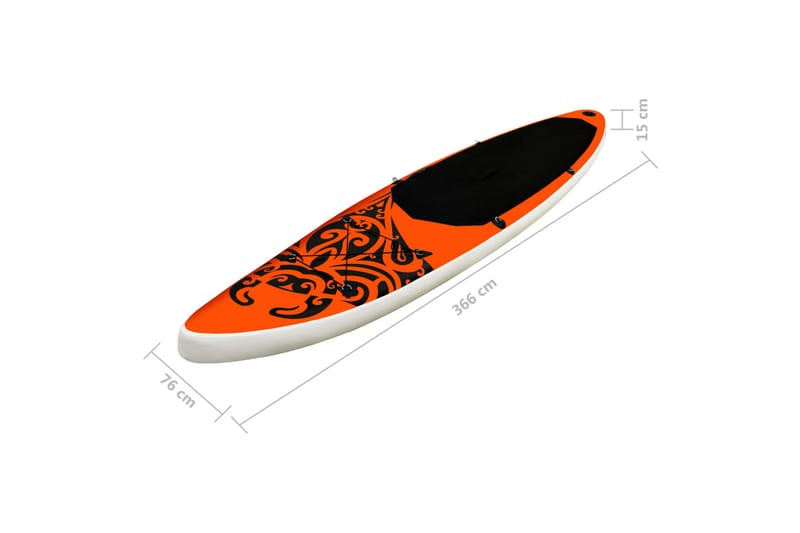 SUP-bräda uppblåsbar 366x76x15 cm orange - Orange - Sport & fritid - Lek & sport - Utomhusspel