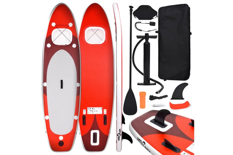 Upplåsbar SUP-bräda set röd 330x76x10 cm - Röd - Sport & fritid - Lek & sport - Vattensport & vattenlek - SUP & paddleboard