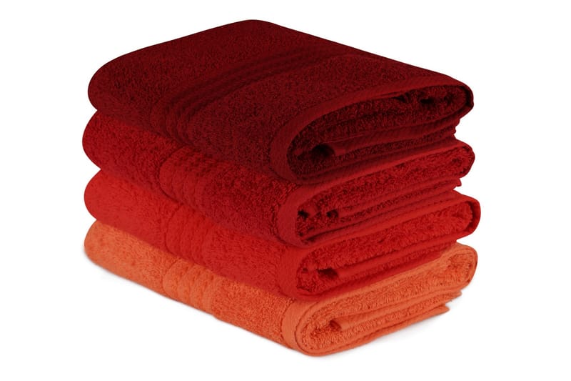 Hobby Handduk 50x90 cm 4-pack - Orange/Röd/Rosa - Handduk