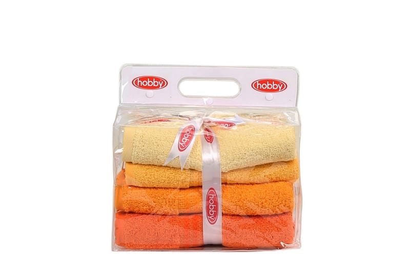 Hobby Handduk 50x90 cm 4-pack - Gul/Orange - Handduk