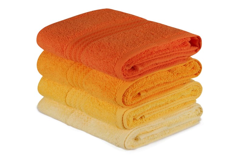 Hobby Handduk 50x90 cm 4-pack - Gul/Orange - Handduk