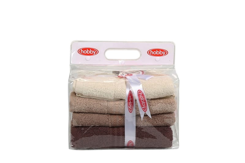 Hobby Handduk 50x90 cm 4-pack - Creme/Beige/Brun - Textil & mattor - Badrumstextilier - Handduk