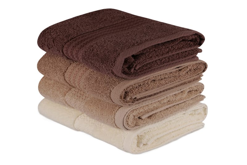 Hobby Handduk 50x90 cm 4-pack - Creme/Beige/Brun - Textil & mattor - Badrumstextilier - Handduk