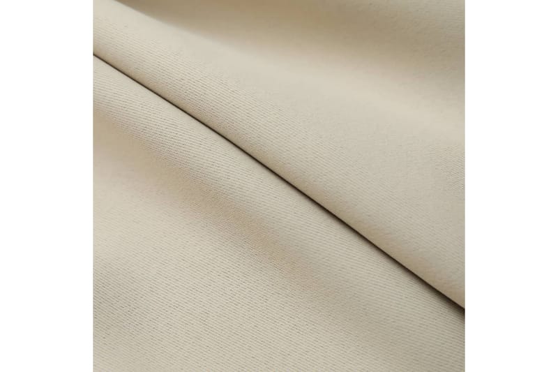 Mörkläggningsgardiner med krokar 2 st beige 140x175 cm - Beige - Mörkläggningsgardiner