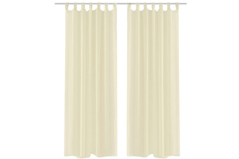 Genomskinlig gardin 140x245 cm 2-pack Creme - Creme - Panelgardin