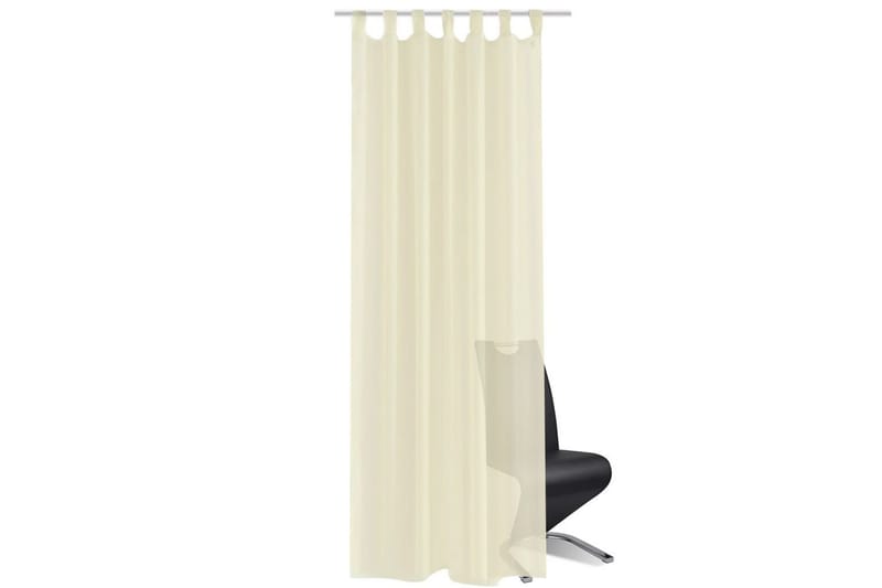 Genomskinlig gardin 140x245 cm 2-pack Creme - Creme - Panelgardin