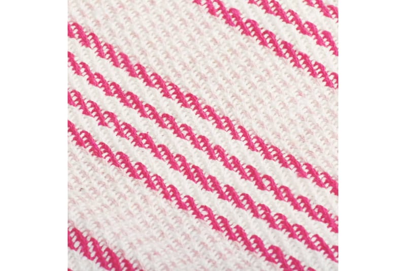 Filt bomull ränder 160x210 cm rosa och vit - Rosa/Vit - Filtar & plädar