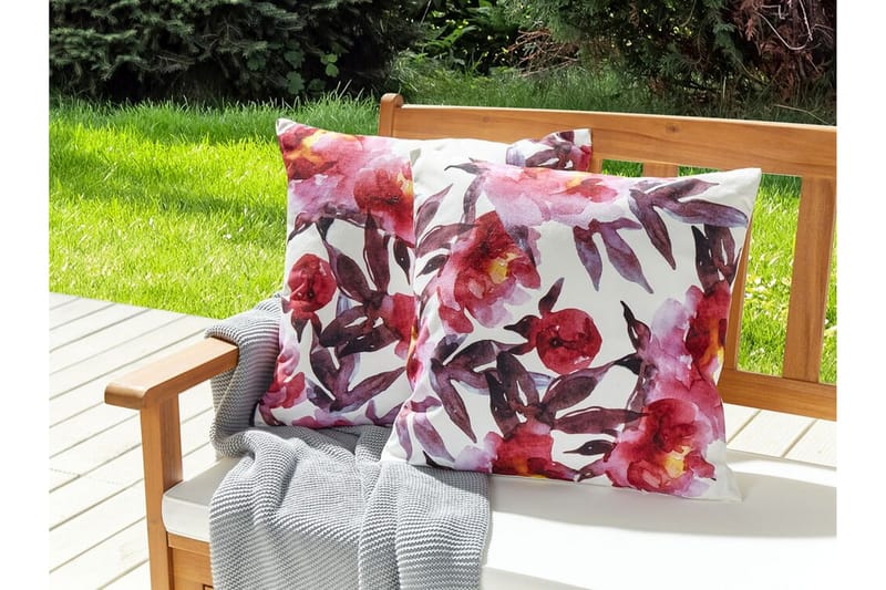 Trepuzzi Utomhuskudde 45x45 cm 2 st - Vit/Rosa - Textil & mattor - Filtar, kuddar & plädar - Utekudde