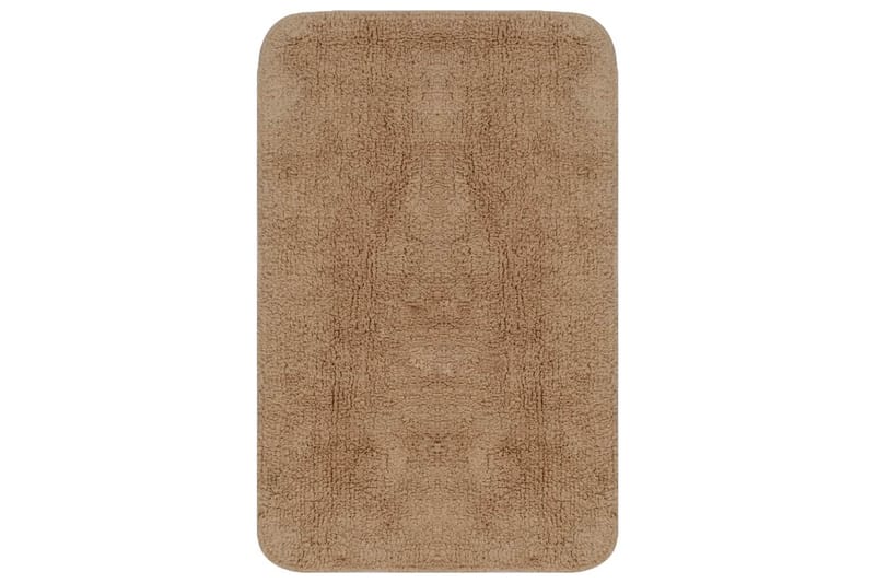 Badrumsmattor 2 st tyg beige - Beige - Textil & mattor - Mattor - Badrumsmatta