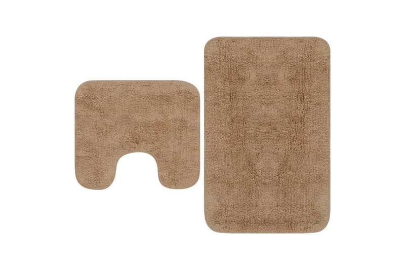 Badrumsmattor 2 st tyg beige - Beige - Badrumsmatta