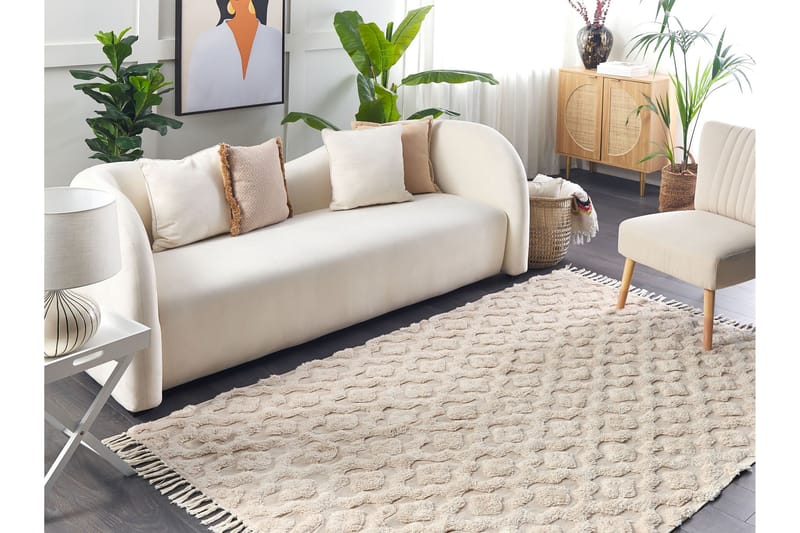 Aksaray Bomullsmatta 140x200 cm - Beige - Textil & mattor - Mattor - Modern matta - Bomullsmatta