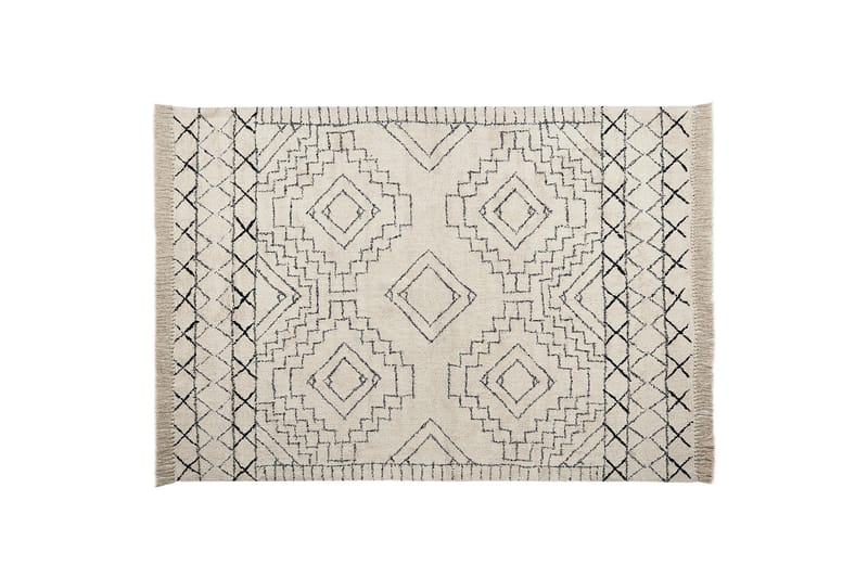 Bacarella Ryamatta 160x230 cm - Beige - Ryamatta & luggmatta - Handvävda mattor - Gummerade mattor - Små mattor - Mönstrade mattor - Stora mattor