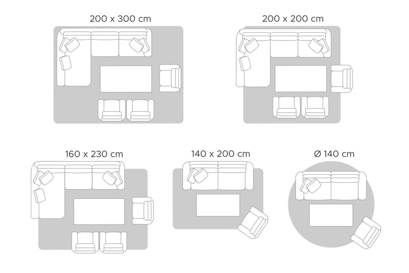 Bathinda Ryamatta 140x200 cm - Svart/Vit - Ryamatta & luggmatta