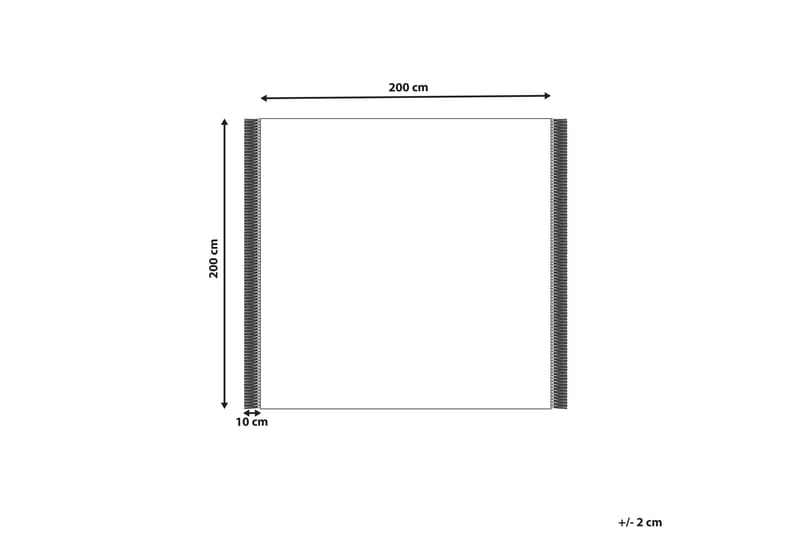 Eldes Bomullsmatta 200x200 cm Kvadratisk - Beige - Ryamatta & luggmatta