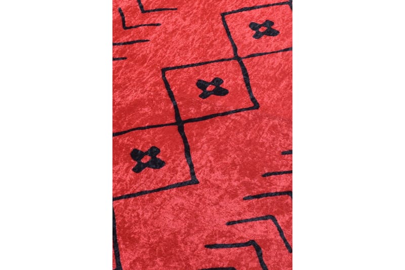 Sehnaz Matta 120x180 cm - Röd/Svart/Sammet - Wiltonmattor - Handvävda mattor - Gummerade mattor - Små mattor - Mönstrade mattor - Stora mattor - Friezematta