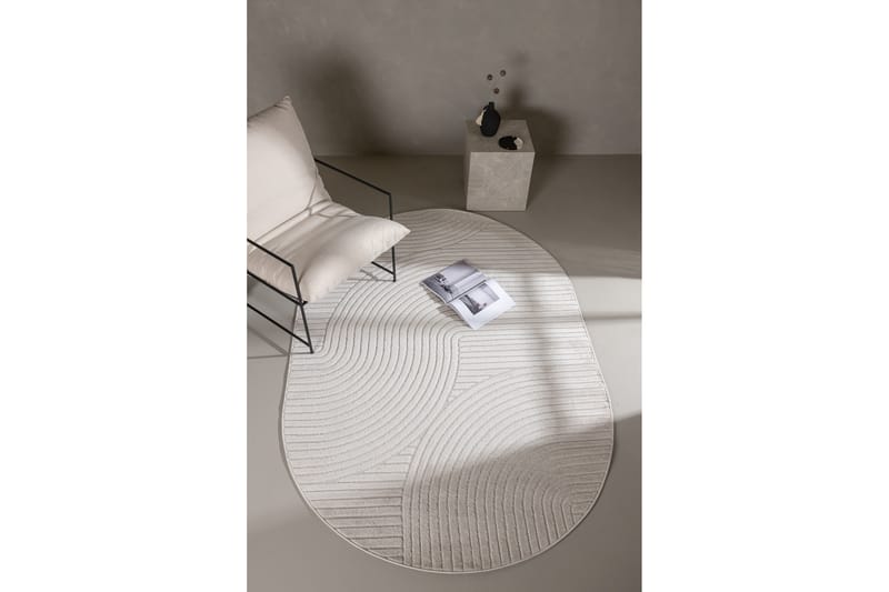 Vince Wiltonmatta 160x230 cm Oval - Vit - Textil & mattor - Mattor - Modern matta - Friezematta