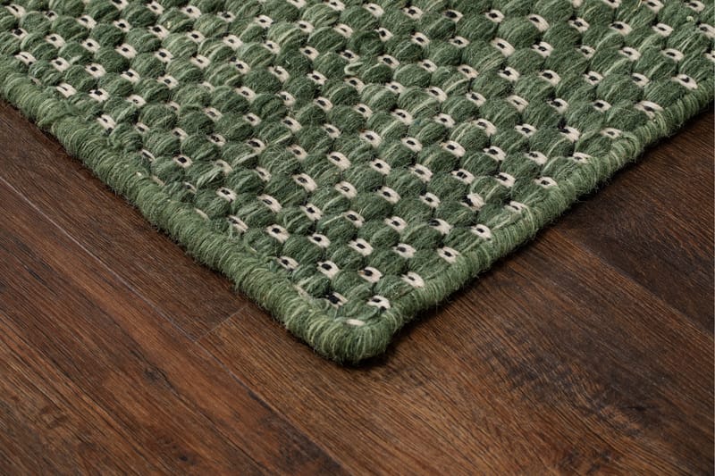 Hury Ullmatta 200x300 cm - Grön - Ullmatta - Handvävda mattor - Gummerade mattor - Mönstrade mattor - Stora mattor - Små mattor