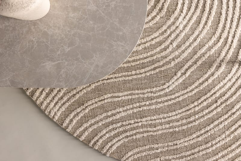 Melle Ryamatta 200 cm Rund - Beige - Textil & mattor - Mattor - Modern matta - Ryamatta & luggmatta