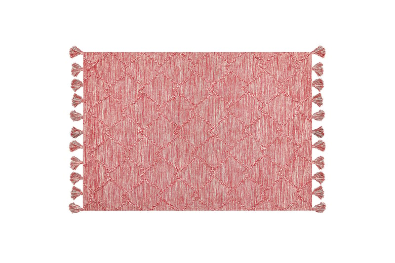 Nigde Ryamatta 160x230 cm - Röd - Ryamatta & luggmatta - Handvävda mattor - Gummerade mattor - Små mattor - Mönstrade mattor - Stora mattor