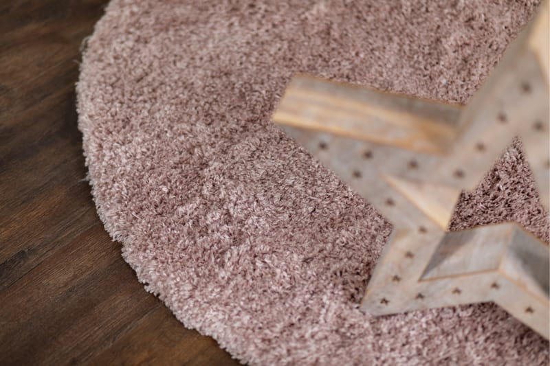 Teddy Ryamatta Rund 120 cm Dusty Pink - Rosa - Textil & mattor - Mattor - Modern matta - Ryamatta & luggmatta